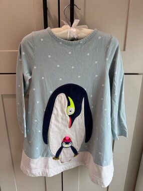Mini Boden Penguin Appliqué Tunic Dress 2-3T